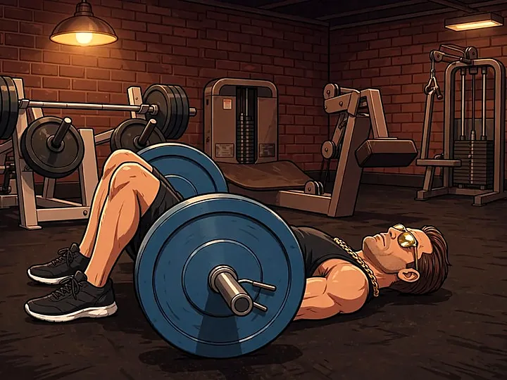 Halter ile Glute Bridge: başlangıç pozisyonu