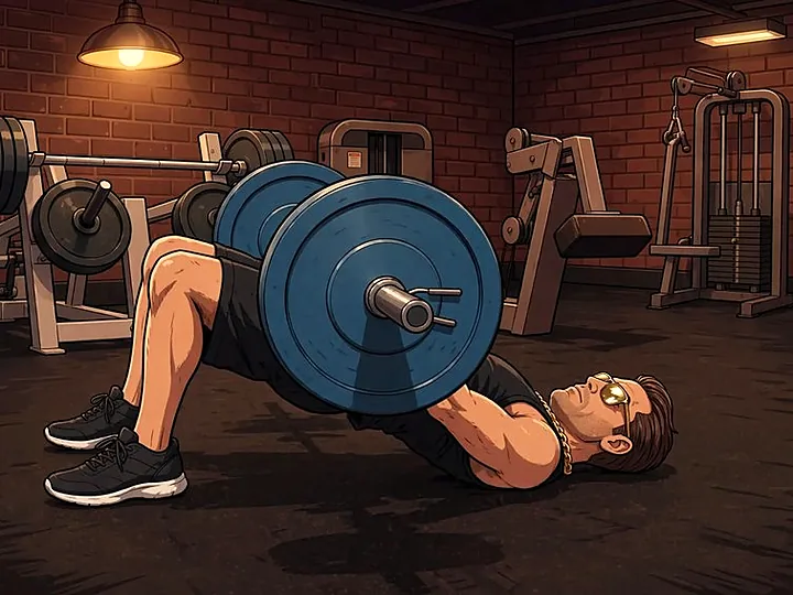 Halter ile Glute Bridge: bitiş pozisyonu