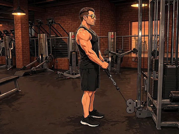 Halatla Kablo Hammer Curl: başlangıç pozisyonu