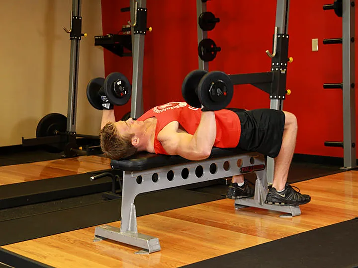 Dumbbell Bench Press: starting position