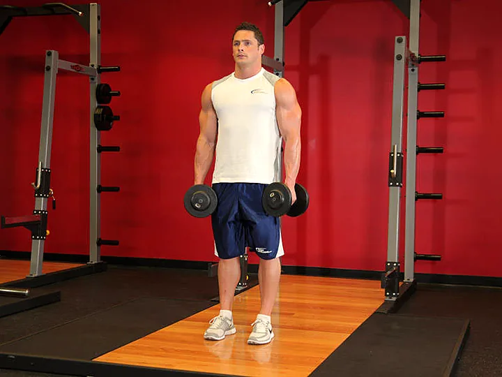Dumbbell Shrug: starting position