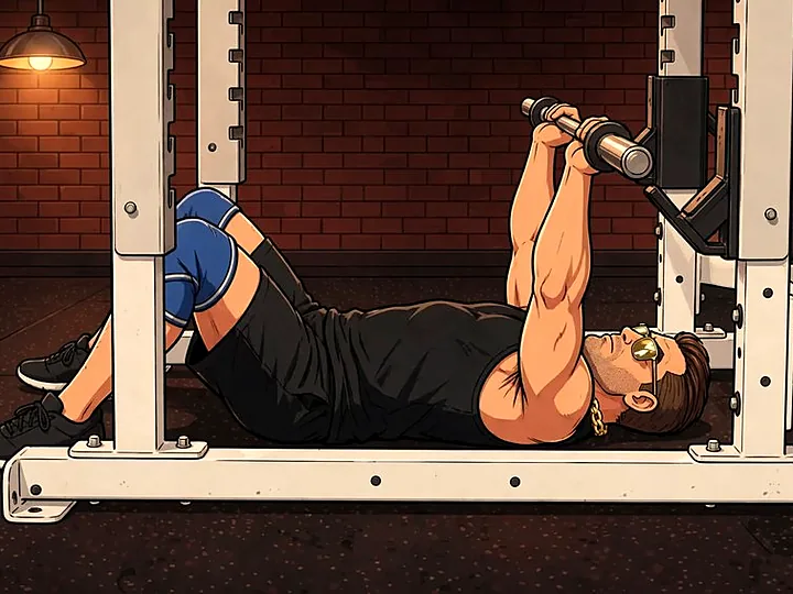 Floor Press mit Langhantel: Ausgangsposition