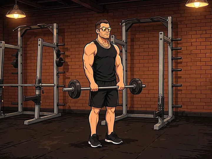 Reverse Curl mit Langhantel: Ausgangsposition
