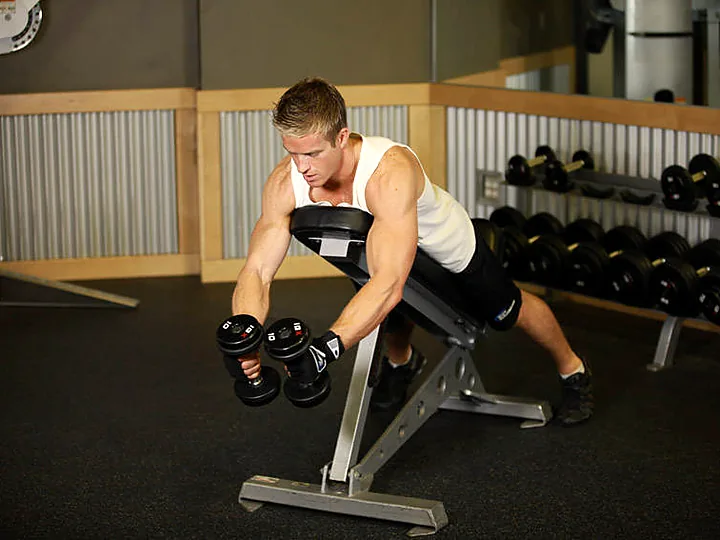 Bent-Over Dumbbell Rear Delt Fly: starting position