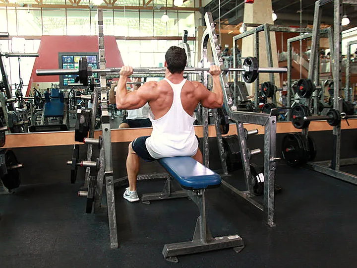 Seated Barbell Military Press: starting position