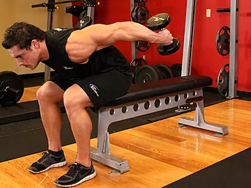 Seated Bent-Over Two-Arm Dumbbell Triceps Extension