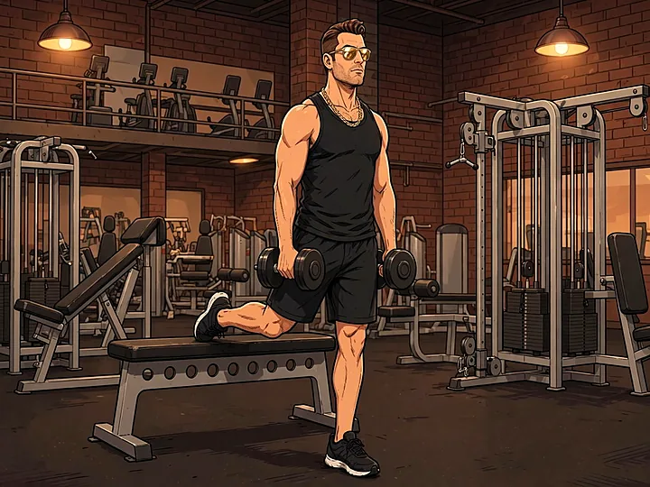Bulgarian Split Squat: Ausgangsposition
