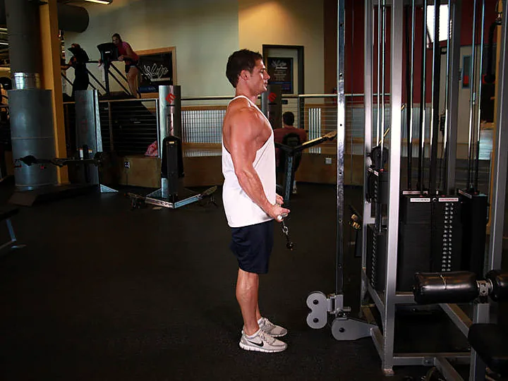 Standing Cable Curl: starting position