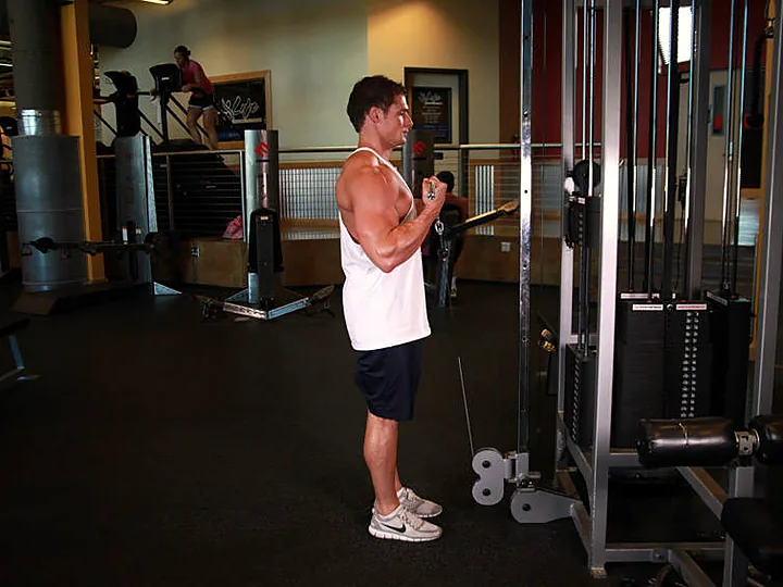 Standing Cable Curl: end position