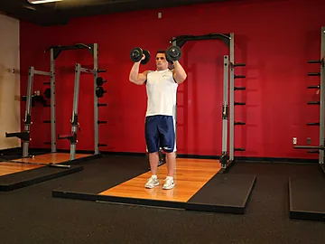 Standing Neutral-Grip Dumbbell Press