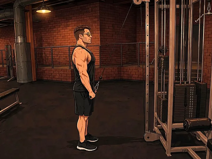 Pulldown com braços estendidos